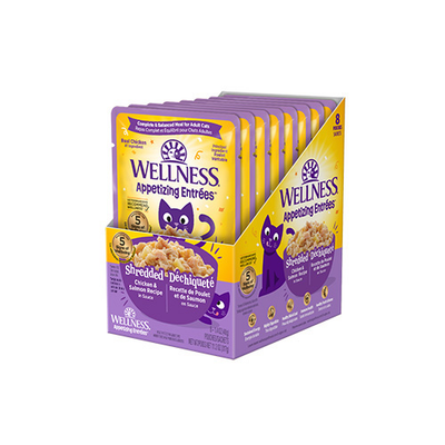 Wellness® Appetizing Entrées™ Shredded Chicken & Salmon Recipe in Sauce Wet Cat Food