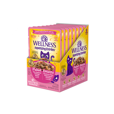 Wellness® Appetizing Entrées™ Flaked Tuna, Mackerel & Shrimp in Broth Wet Cat Food