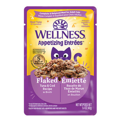 Wellness® Appetizing Entrées™ Flaked Tuna & Cod Recipe in Broth Wet Cat Food