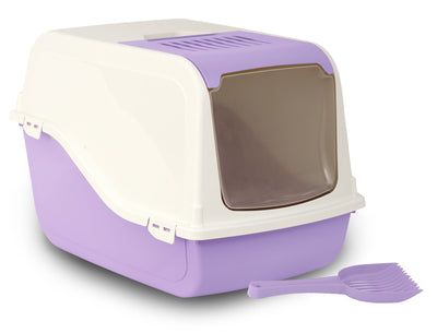 Bergamo Ariel Litter Pan With Top Lilac Cat 1pc 57x39x38cm