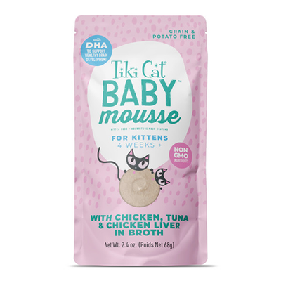 Tiki Cat® Baby™ Mousse with Chicken, Tuna & Chicken Liver in Broth Wet Kitten Food