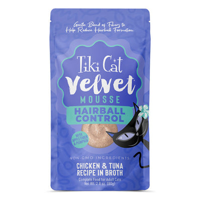 Tiki Cat® Velvet Mousse™ Hairball Control Chicken & Tuna Recipe in Broth Wet Cat Food
