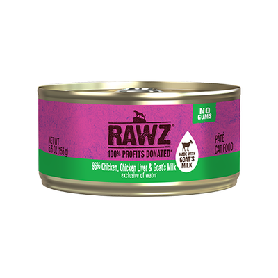 RAWZ® 96% Chicken, Chicken Liver & Goat's Milk Wet Cat Food 5.5oz