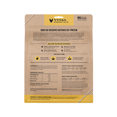 Vital Essentials® Freeze-Dried Raw Protein Duck Entree Meal or Mixer Soft Nibs Cat Food