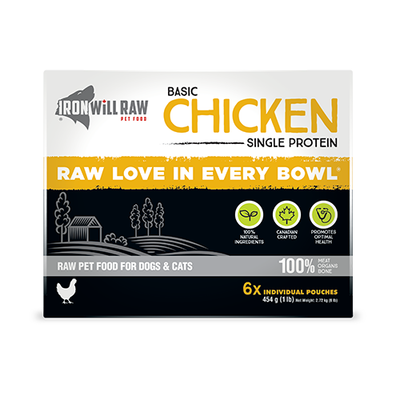 Iron Will Raw® Basic Chicken Frozen Raw Pet Food for Dogs & Cats 6lb