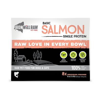 Iron Will Raw® Basic Salmon Frozen Raw Pet Food for Dogs & Cats 4lb