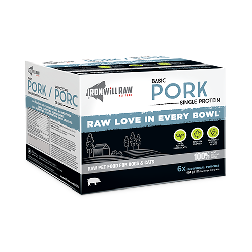 Iron Will Raw® Basic Pork Frozen Raw Pet Food for Dogs & Cats 6lb