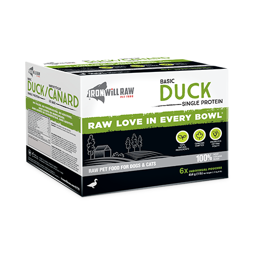 Iron Will Raw® Basic Duck Frozen Raw Pet Food for Dogs & Cats 6lb