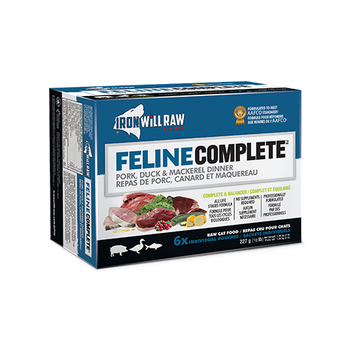 Iron Will Raw® Feline Complete™ Pork, Duck & Mackerel Dinner Frozen Cat Food 3lb