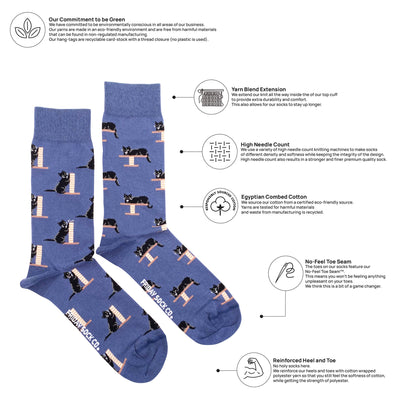 Men's Cozy Black Cat Socks