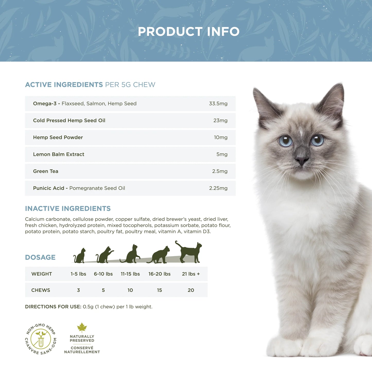 TRUE LEAF CALMING SUPPORT CHEWS FOR CATS 50GM