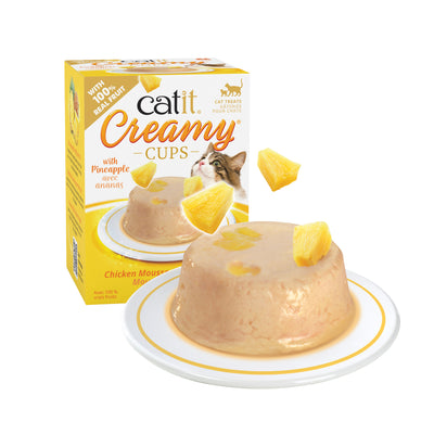 Catit Creamy Cups - Chicken Mousse with Pineapple - 4 x 25g