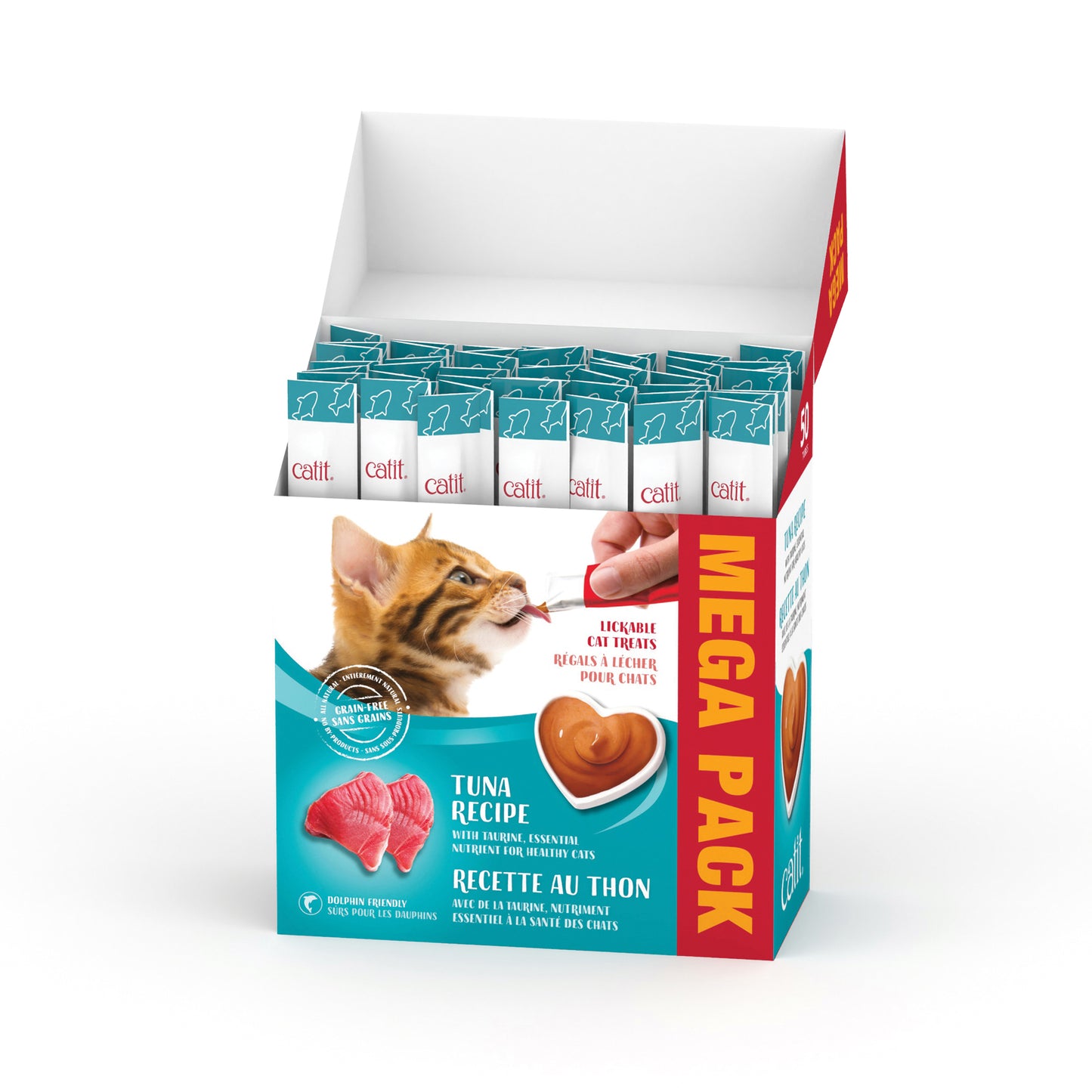 Catit Creamy Lickable Cat Treat - Tuna Flavour - 50 pack