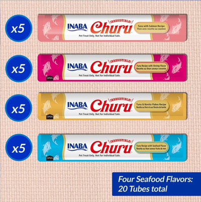 Churu Purees Seafood Variety Pack (20 Tubes)