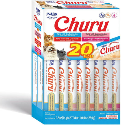 Churu Purees Tuna & Seafood Variety Pack (20 Tubes)