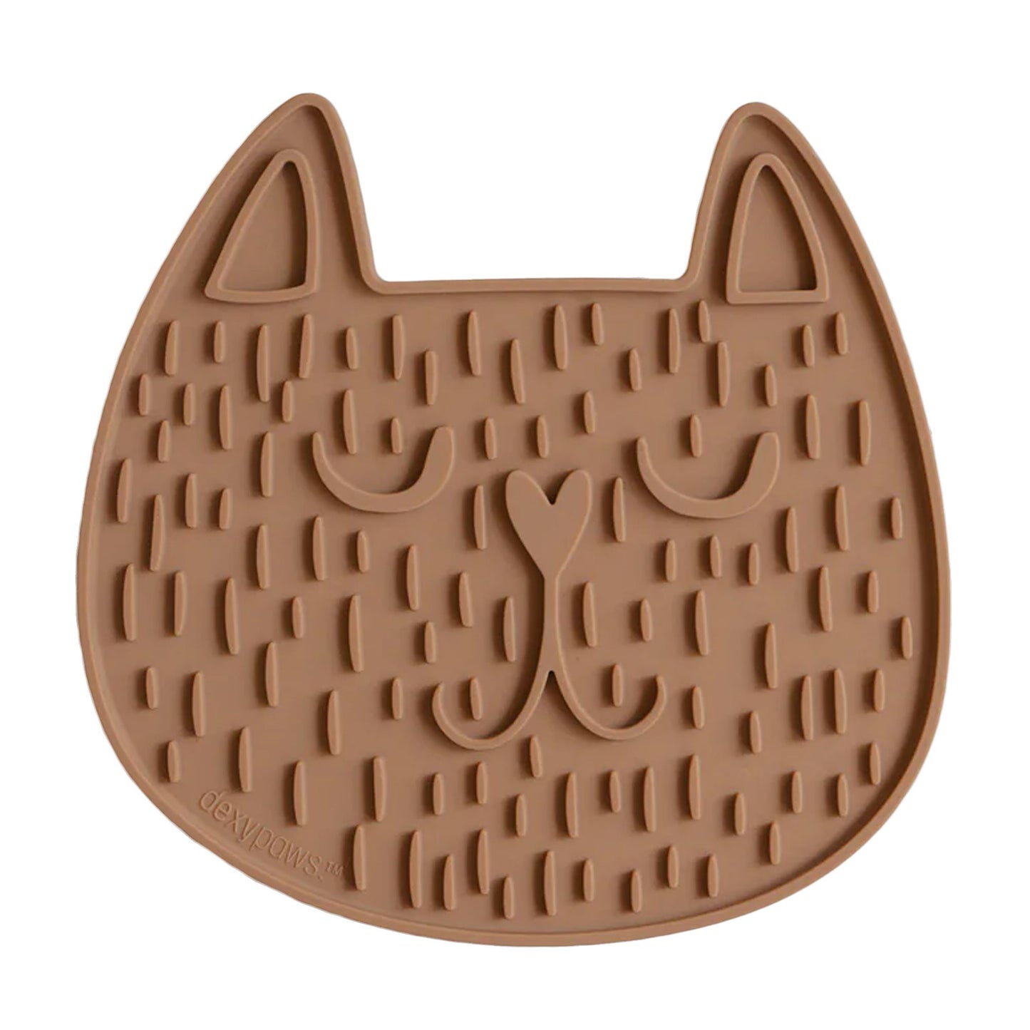 Dexypaws Purrr-lick Cat Face Enrichment Licking Mat, Orange Cat Dog 1pc