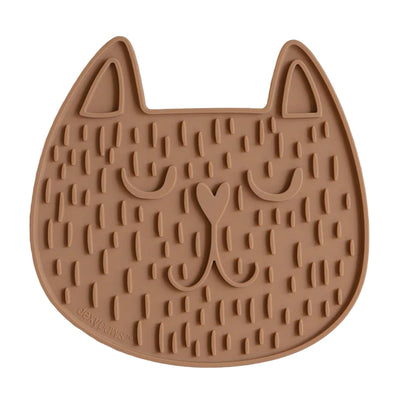 Dexypaws Purrr-lick Cat Face Enrichment Licking Mat, Orange Cat Dog 1pc