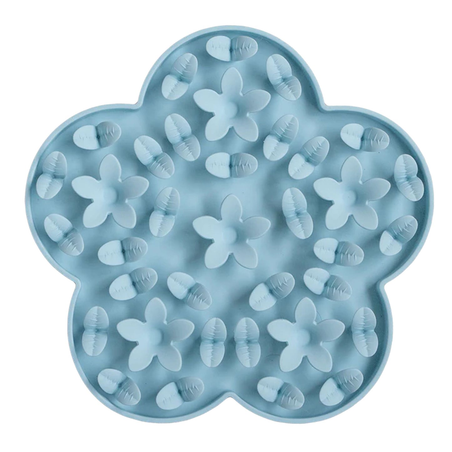 Dexypaws Flower Hide and Seek Silicone Snuffle Mat, Sky Blue Cat Dog 1pc