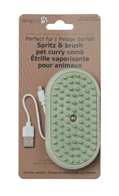 Dexypaws Perfect Fur Spritz & Brush Pet Curry Comb For Pets