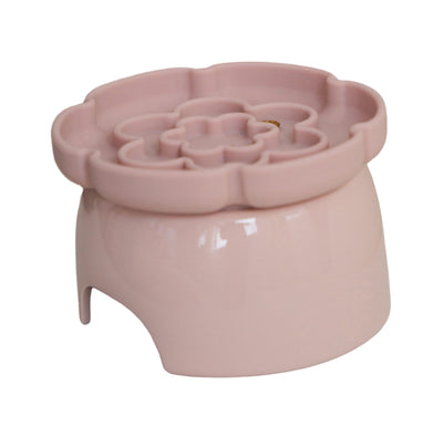 Dexypaws Raised Ceramic Cat Bowl with Slow Feeder, Flower, Blush Pink 7.75oz Cat 1pc