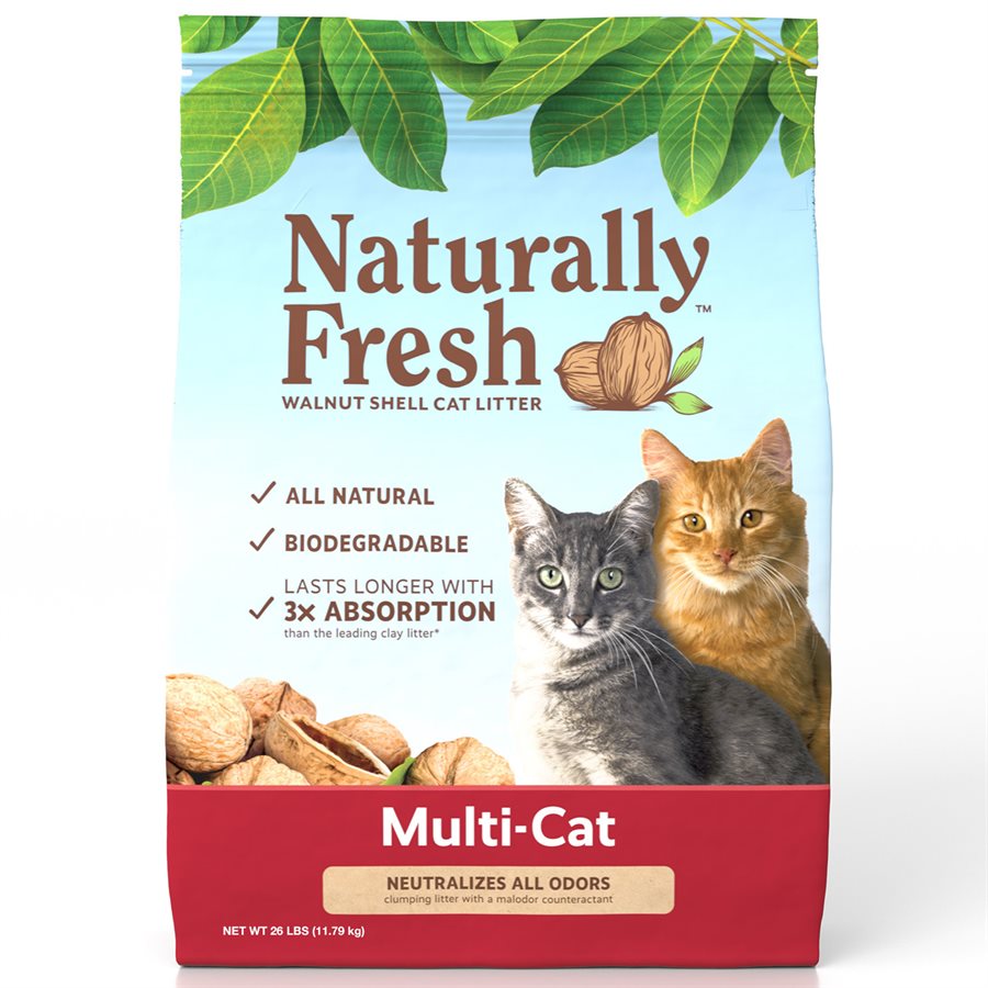 Naturally Fresh Walnut Shell Multi-Cat Clumping Litter 26LB