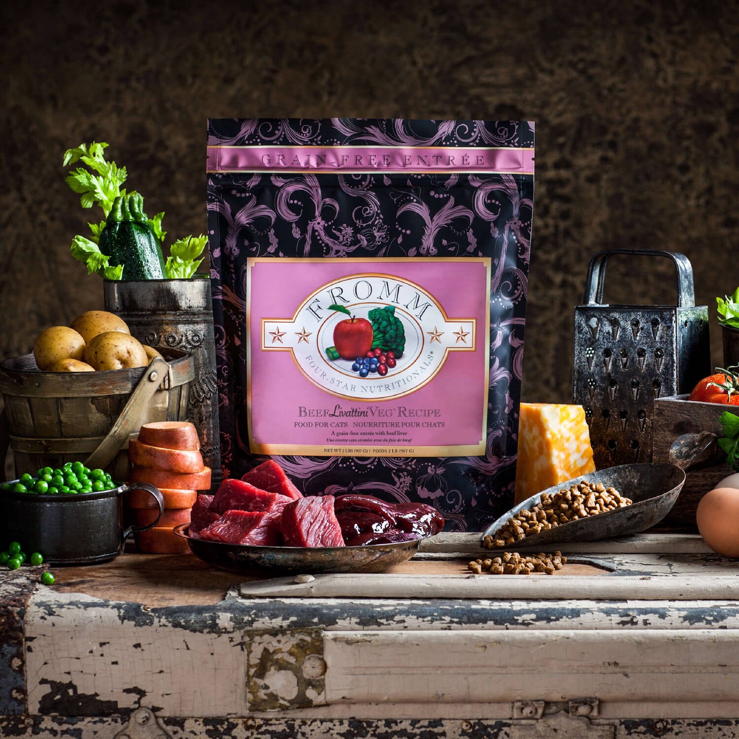 FROMM FOUR STAR Nutritionals Beef Liváttini Veg Dry Cat Food 4 LB