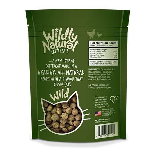 FRUITABLES WILDLY NATURAL CHICKEN FLAVOUR CAT TREAT 2.5 OZ