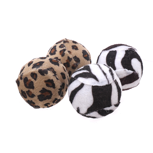 FUN FUR BALL CAT TOY (4 PACK)