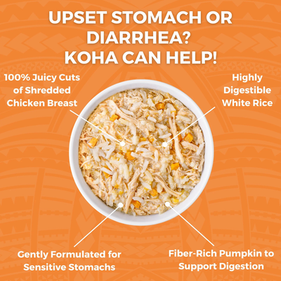 Cooked Cat Food - LID Bland Diet - Chicken & White Rice Recipe with Pumpkin - Adult