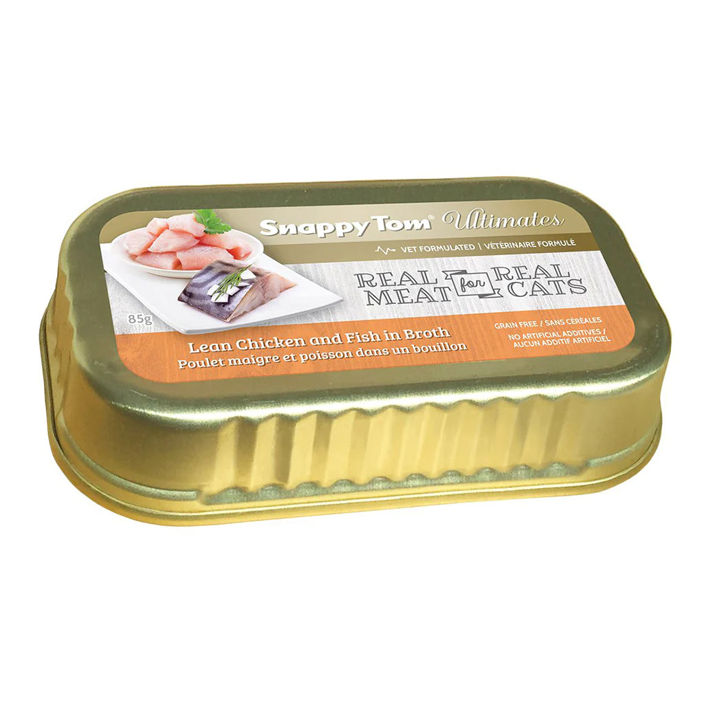 SNAPPY TOM® Ultimates Lean Chicken & Fish in Broth wet food, 3oz
