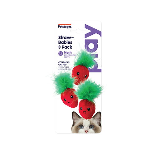 CATSTAGES® STRAW-BABIES DENTAL CATNIP CAT TOY (3 PACK)