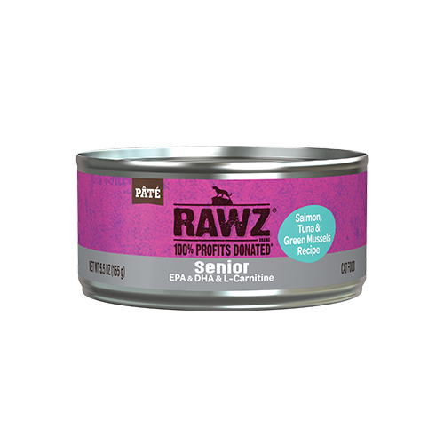 RAWZ® SENIOR SALMON, TUNA & NEW ZEALAND GREEN MUSSELS WET FOOD