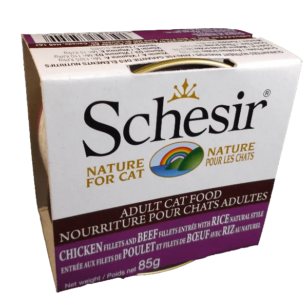 Schesir Chicken and Beef Fillets with Rice Natural Style in Cooking Water, 85g