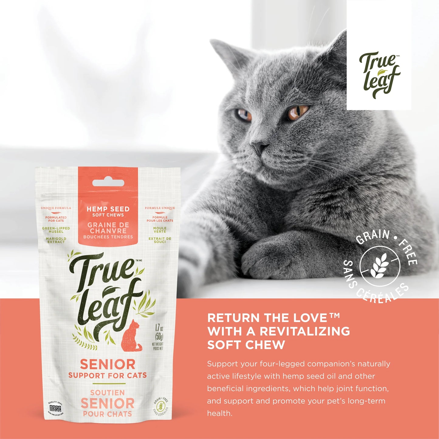 TRUE LEAF SENIOR SUPPORT CHEWS FOR CATS 50GM