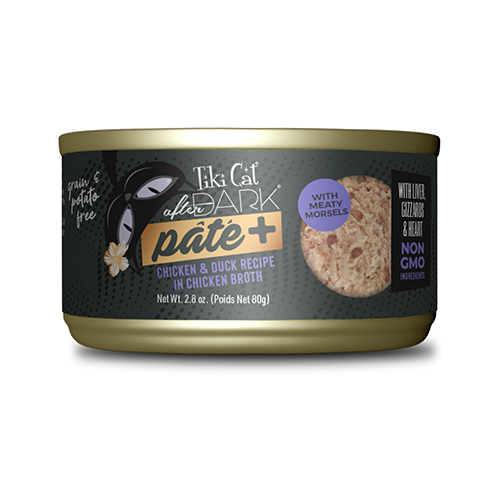 Tiki Cat® After Dark™ Pate+ Chicken & Duck Recipe in Chicken Broth, 2.8oz
