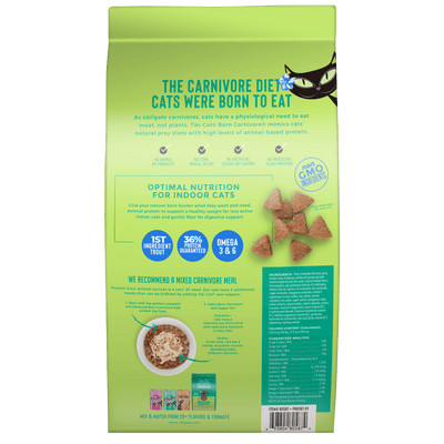 Tiki Cat® Born Carnivore™ Indoor Health: Trout and Menhaden Fish Meal Recipe Dry Food