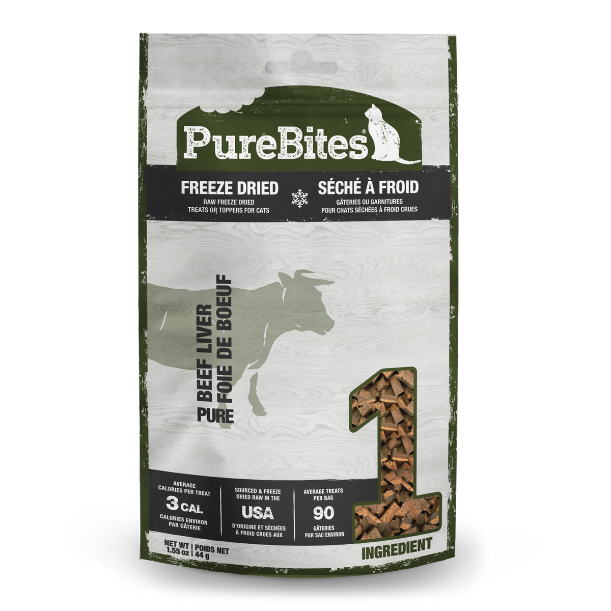 PureBites Freeze Dried Beef Liver Cat Treats 44g bag