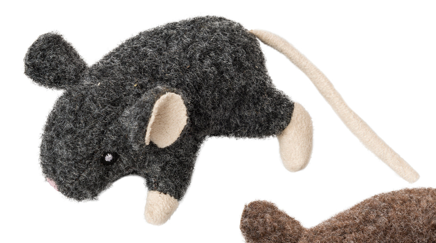 WOOL MOUSE WILLIE WITH CATNIP 3.4" CAT TOY