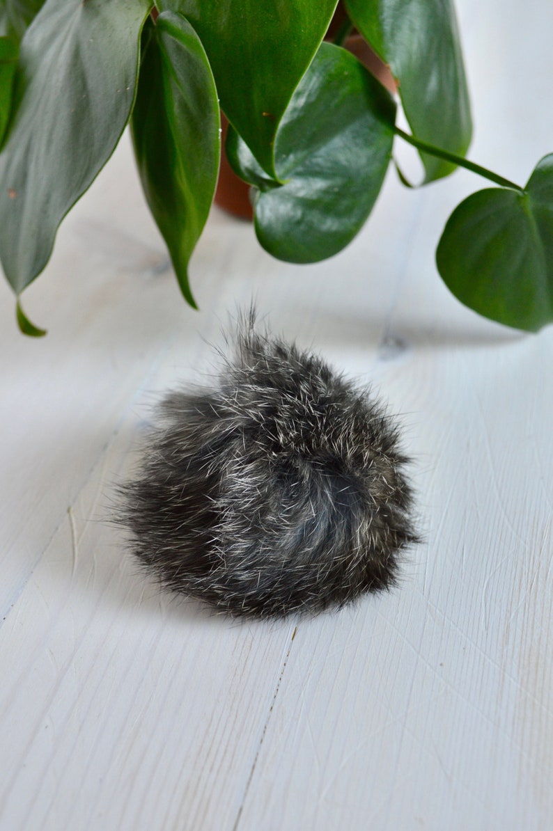 Rabbit Fur Rattle Pom Pom