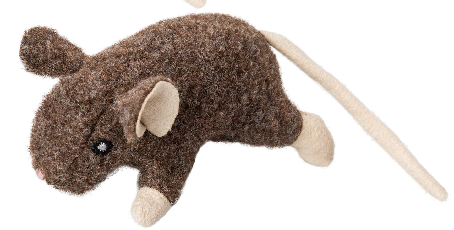 WOOL MOUSE WILLIE WITH CATNIP 3.4" CAT TOY