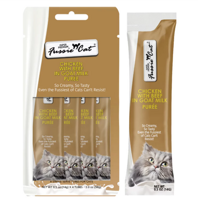 Fussie Cat Chicken with Beef in Goat Milk Purées