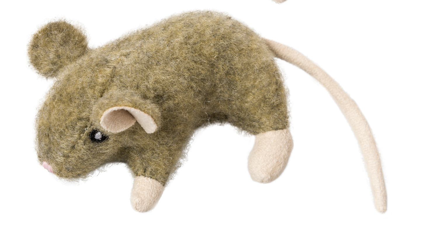 WOOL MOUSE WILLIE WITH CATNIP 3.4" CAT TOY