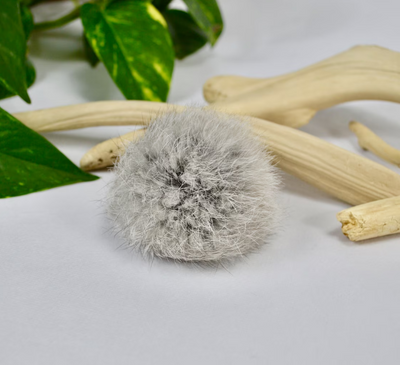 Rabbit Fur Rattle Pom Pom