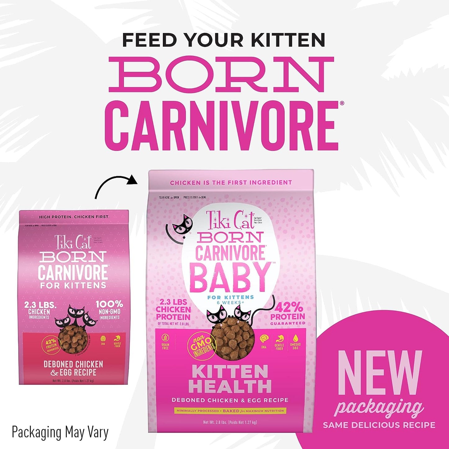 Tiki Cat® Born Carnivore® Baby Kitten Health: Deboned Chicken & Egg Dry Food