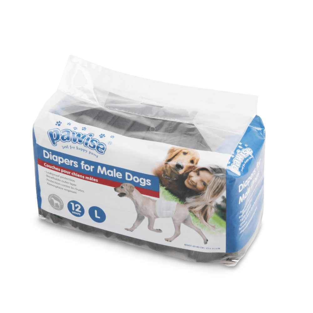 PAWISE Black Disposible Male Wrap