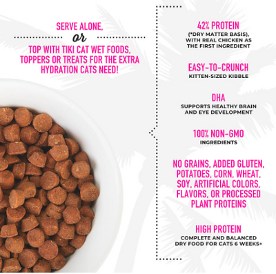 Tiki Cat® Born Carnivore® Baby Kitten Health: Deboned Chicken & Egg Dry Food