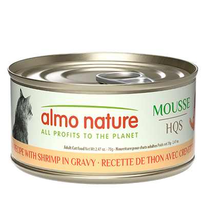 Almo Nature Mousse HQS - Tuna Recipe with Shrimp in Gravy, 2.47oz