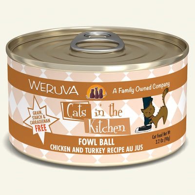 Weruva Fowl Ball - Chicken and Turkey Recipe Au Jus (2 sizes)