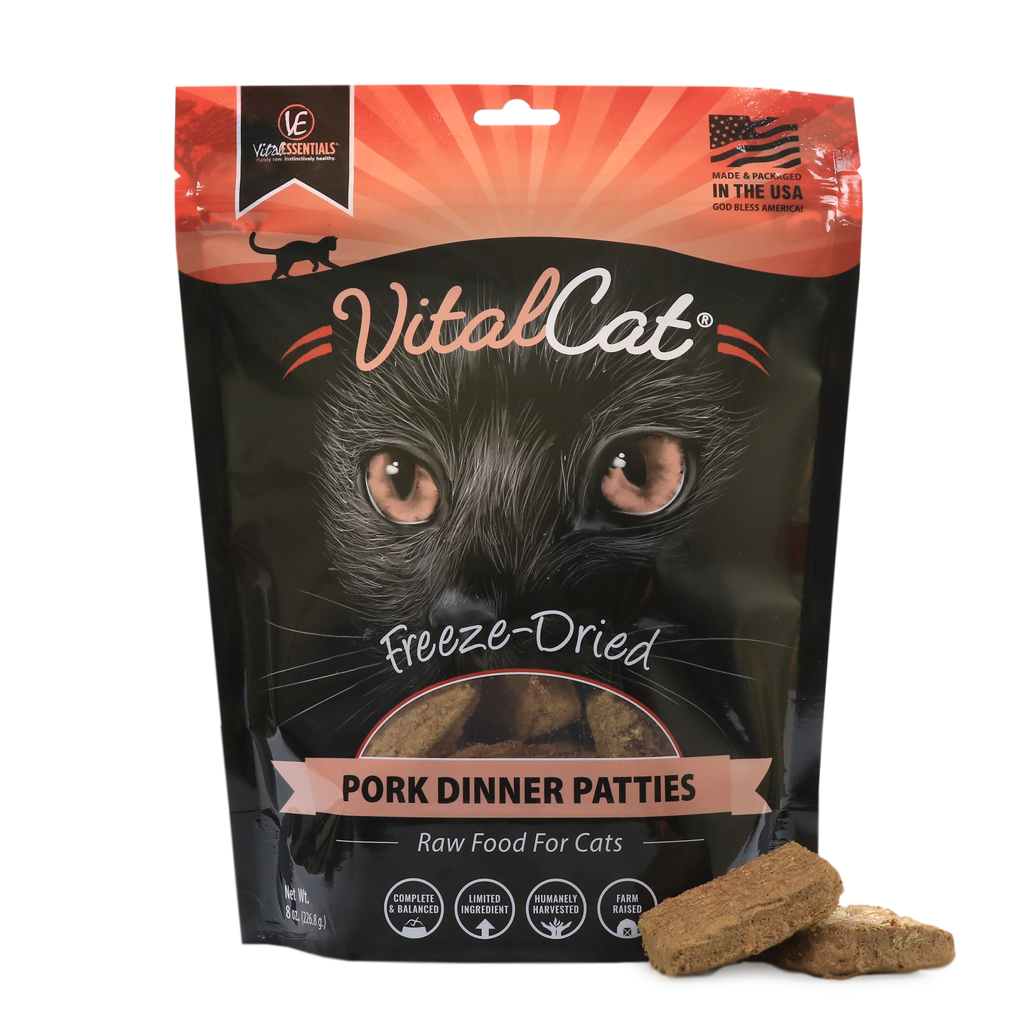 VITAL ESSENTIALS® Pork Freeze Dried Raw Mini-Patties