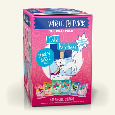 Weruva The Brat Pack - Slide N' Serve Paté Variety Pack, 3oz (12 pouches)